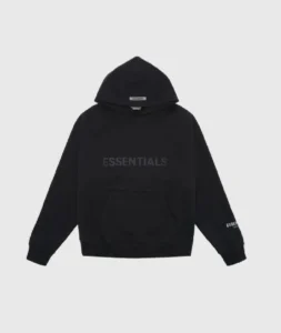 Fear of God Essentials Pullover Applique Logo Hoodie Black